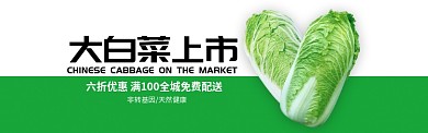 绿色水果蔬菜白采促销banner