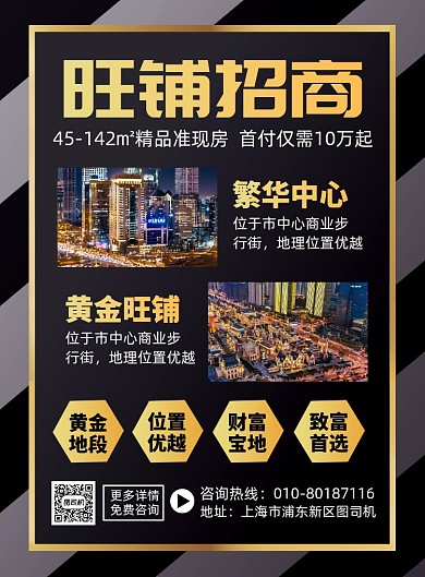 旺铺招商房地产宣传印刷海报
