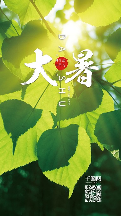 简约大气二十四节气大暑手机套图