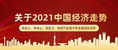 中国经济走势党政目标红色公众号首图