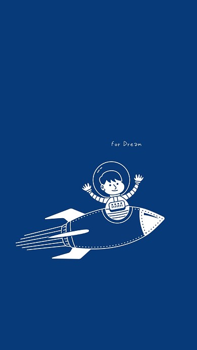 为了梦想火箭宇航员简约插画手机壁纸