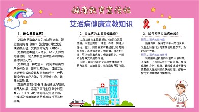 艾滋病健康宣教知识健康教育宣传栏