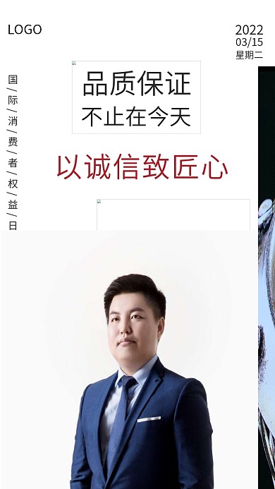 白色简约大气315国际消费者权益日海报