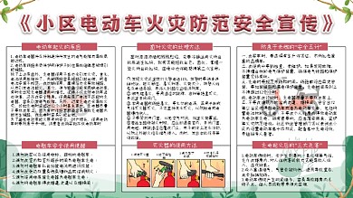电动车电动自行车小区物业防火消防安全宣传