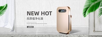 居家简约风格淘宝空气净化器海报