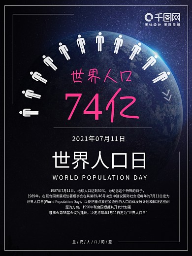 世界人口日海报人口问题