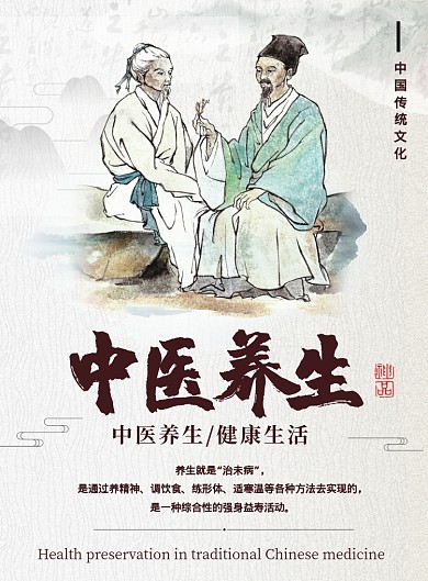 传统古风中医养生印刷海报模板