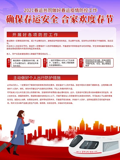 春运防疫知识宣传内容型系列海报