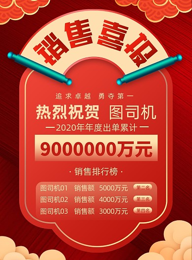 喜报创意中国风印刷海报