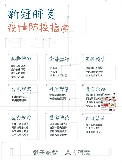 扁平新冠肺炎病毒疫情防控指南海报