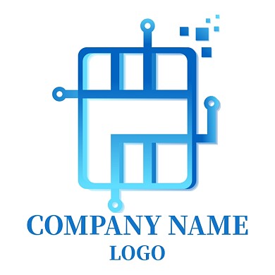 蓝色简约科技LOGO
