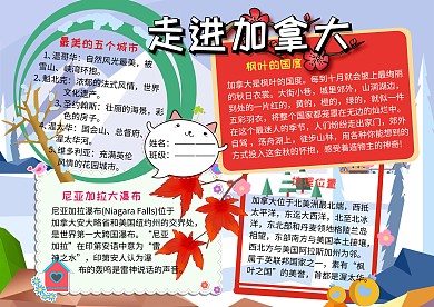 走进加拿大地理人文手抄报
