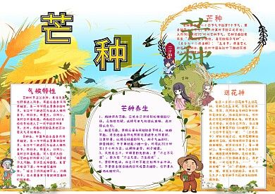 芒种二十四节气小报手抄报模板