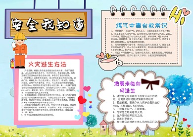 小学生安全我知道手抄报模板