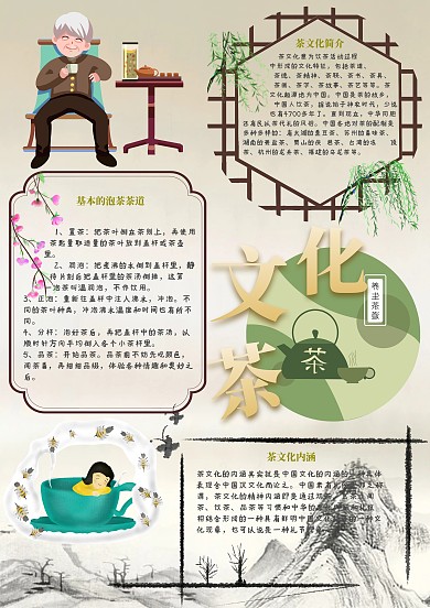 茶文化手抄报模板