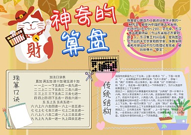 神器的算盘手抄报模板