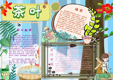 茶叶传统文化小报手抄报模板