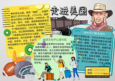 走进美国地理人文手抄报