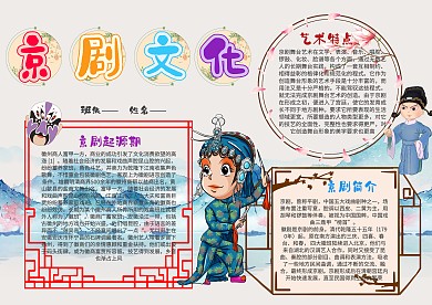小学生京剧文化手抄报模板