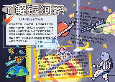 了解银河系天文科学小报小学生手抄报