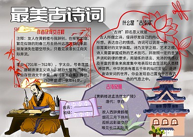 最美古诗词赏析小报古风手抄报