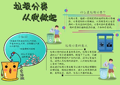 垃圾分类手抄报模板