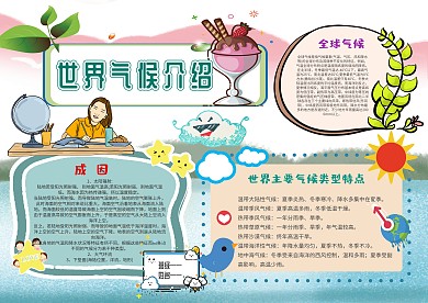 世界气候介绍手抄报模板