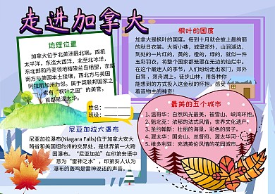 走进加拿大地理人文手抄报