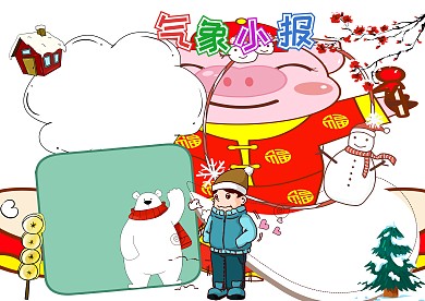 彩色气象小报手抄报版面设计