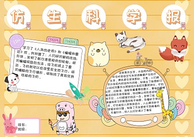 仿生科学报大自然的启示手抄报模板