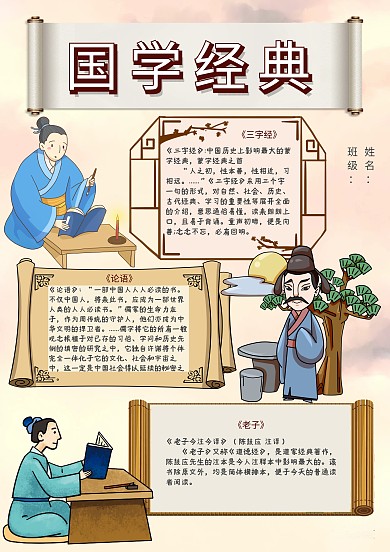 国学经典手抄报模板