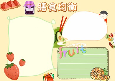 膳食均衡手抄报版面设计模板