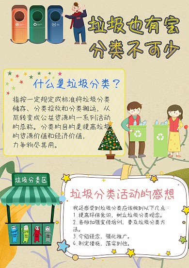 垃圾分类爱护环境手抄报
