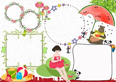 立夏卡通小学生二十四节气版面设计