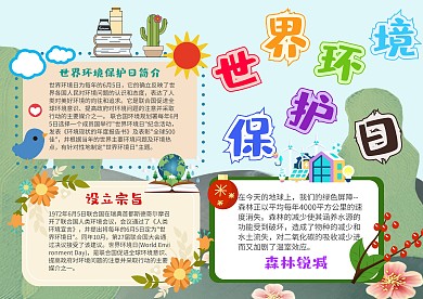 世界环境保护日手抄报模板