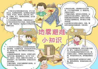 地震避难小知识漂亮手抄报