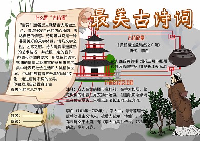 最美古诗词赏析小报古风手抄报