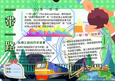 一带一路丝绸之路党建手抄报