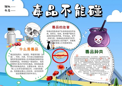 小学生毒品不能碰手抄报模板
