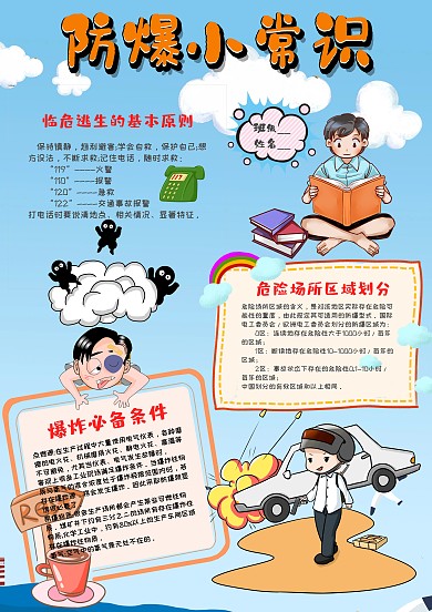 小学生防爆小常识手抄报模板