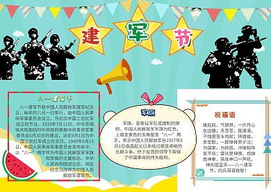 建军节漂亮手抄报模板