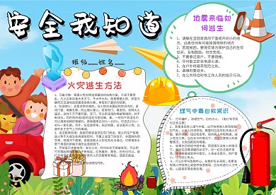 小学生安全我知道手抄报模板