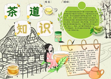 茶道知识茶文化手抄报模板