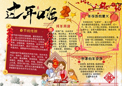 过年啦年夜饭的意义中国传统手抄报