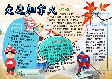 走进加拿大地理人文手抄报