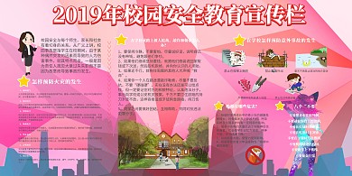 2019年校园安全教育宣传栏展板模板