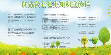 绿色简约食品安全健康知识宣传栏展板