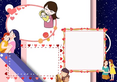 母亲节快乐创意手抄报版面设计