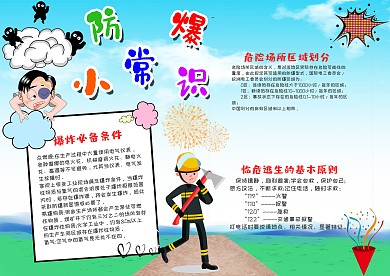 小学生防爆小常识手抄报模板