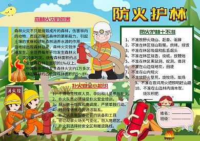 防火护林安全小报消防手抄报